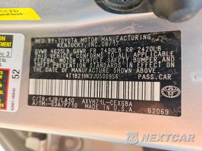 Zdjęcie 12 z 12 samochodu: 2018 TOYOTA CAMRY HYBRID XLE VIN:4T1B21HK2JU500956 - miniatura
