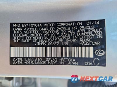 Zdjęcie 13 z 13 samochodu: 2014 LEXUS ES 350 VIN:JTHBK1GG6E2113814 - miniatura