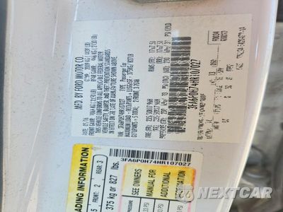 Zdjęcie 12 z 12 samochodu: 2017 FORD FUSION SE VIN:3FA6P0H74HR107027 - miniatura