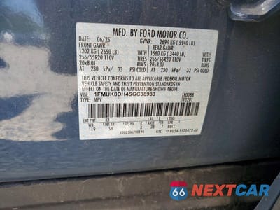 Zdjęcie 13 z 13 samochodu: 2025 FORD EXPLORER ACTIVE VIN:1FMUK8DH4SGC38983 - miniatura