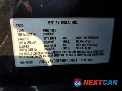 Zdjęcie 12 z 12 samochodu: 2022 TESLA MODEL Y VIN:7SAYGDEE6NF401901 - miniatura