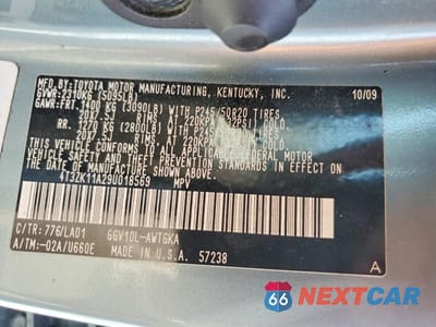 Zdjęcie 13 z 13 samochodu: 2009 TOYOTA VENZA FWD V6 VIN:4T3ZK11A29U018569 - miniatura