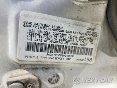 Zdjęcie 12 z 12 samochodu: 2001 MITSUBISHI MIRAGE ES VIN:JA3AY26C81U018698 - miniatura
