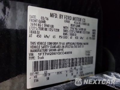Zdjęcie 12 z 12 samochodu: 2016 FORD F250 SUPER DUTY VIN:1FT7W2B61GEC40889 - miniatura
