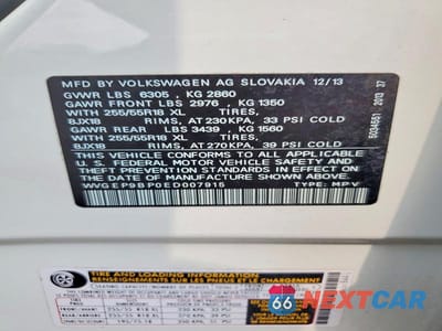 Zdjęcie 14 z 14 samochodu: 2014 VOLKSWAGEN TOUAREG V6 TDI VIN:WVGEP9BP0ED007915 - miniatura