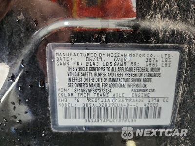 Zdjęcie 13 z 13 samochodu: 2019 NISSAN SENTRA SV VIN:3N1AB7AP6KY372134 - miniatura