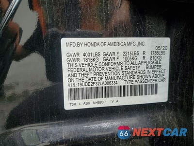 Zdjęcie 12 z 12 samochodu: 2020 ACURA ILX VIN:19UDE2F32LA006334 - miniatura