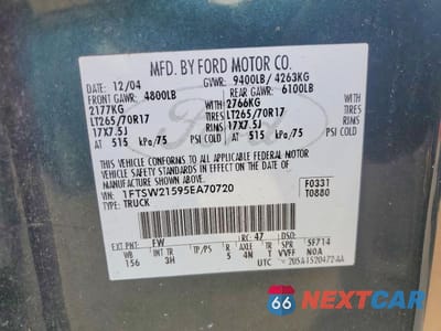 Zdjęcie 12 z 12 samochodu: 2005 FORD F250 SUPER DUTY VIN:1FTSW21595EA70720 - miniatura