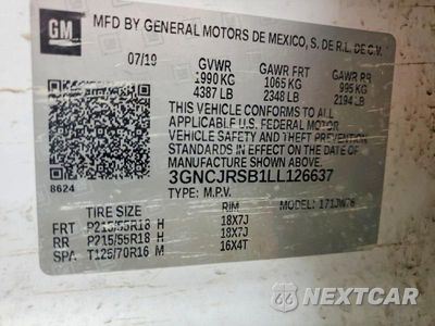 Zdjęcie 13 z 13 samochodu: 2020 CHEVROLET TRAX PREMIER VIN:3GNCJRSB1LL126637 - miniatura