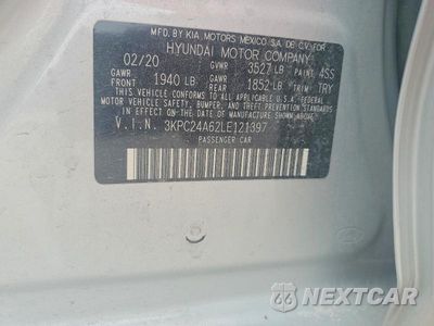 Zdjęcie 12 z 12 samochodu: 2020 HYUNDAI ACCENT SE VIN:3KPC24A62LE121397 - miniatura