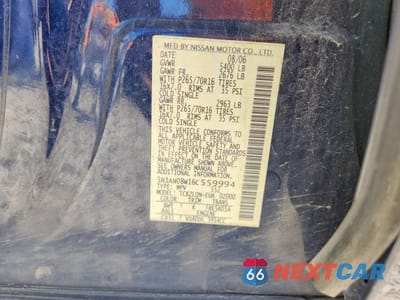 Zdjęcie 13 z 13 samochodu: 2006 NISSAN XTERRA X VIN:5N1AN08W16C559994 - miniatura