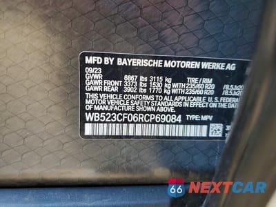 Zdjęcie 13 z 13 samochodu: 2024 BMW IX XDRIVE50 VIN:WB523CF06RCP69084 - miniatura