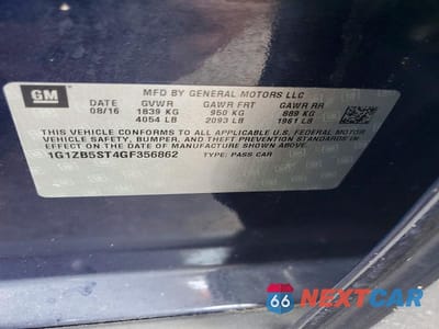 Zdjęcie 13 z 13 samochodu: 2016 CHEVROLET MALIBU LS VIN:1G1ZB5ST4GF356862 - miniatura