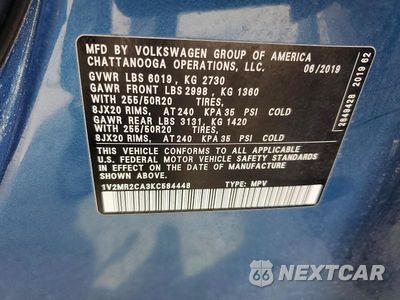 Zdjęcie 14 z 14 samochodu: 2019 VOLKSWAGEN ATLAS SEL VIN:1V2MR2CA3KC584448 - miniatura