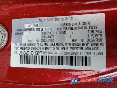 Zdjęcie 12 z 12 samochodu: 2016 MAZDA MX-5 MIATA SPORT VIN:JM1NDAB71G0113847 - miniatura
