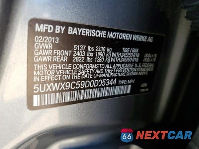 Zdjęcie 13 z 13 samochodu: 2013 BMW X3 XDRIVE28I VIN:5UXWX9C59D0D05344 - miniatura