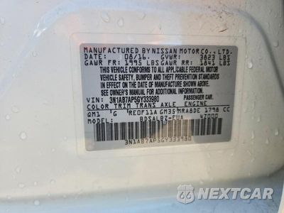 Zdjęcie 13 z 13 samochodu: 2016 NISSAN SENTRA S VIN:3N1AB7AP5GY333980 - miniatura