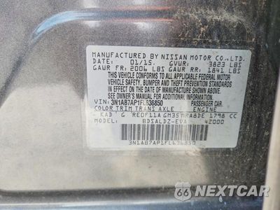 Zdjęcie 13 z 13 samochodu: 2015 NISSAN SENTRA SV VIN:3N1AB7AP1FL636850 - miniatura