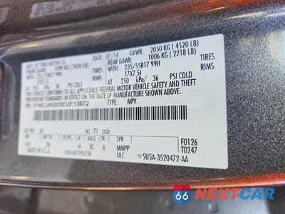 Zdjęcie 13 z 13 samochodu: 2014 FORD ESCAPE SE VIN:1FMCU0GX5EUE13872 - miniatura