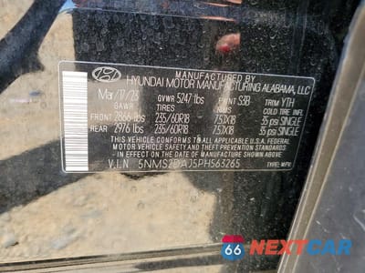 Zdjęcie 13 z 13 samochodu: 2023 HYUNDAI SANTA FE SEL VIN:5NMS2DAJ5PH563265 - miniatura
