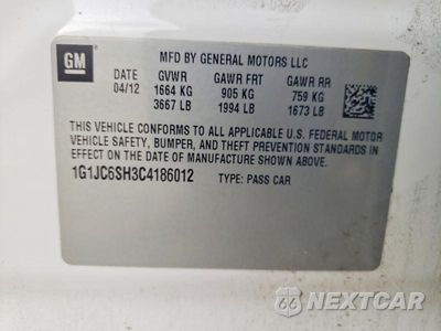 Zdjęcie 13 z 13 samochodu: 2012 CHEVROLET SONIC LT VIN:1G1JC6SH3C4186012 - miniatura