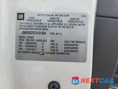 Zdjęcie 13 z 13 samochodu: 2007 GMC ACADIA SLT-2 VIN:1GKEV33767J101294 - miniatura