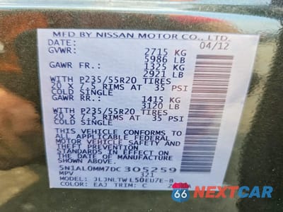 Zdjęcie 12 z 12 samochodu: 2013 INFINITI JX35 BASE VIN:5N1AL0MM7DC305259 - miniatura