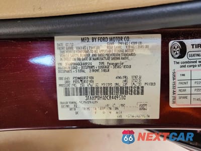 Zdjęcie 12 z 12 samochodu: 2012 FORD FUSION SE VIN:3FAHP0HA0CR449510 - miniatura
