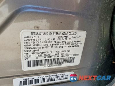 Zdjęcie 12 z 12 samochodu: 2011 INFINITI G37 SEDAN JOURNEY VIN:JN1CV6AP6BM509926 - miniatura