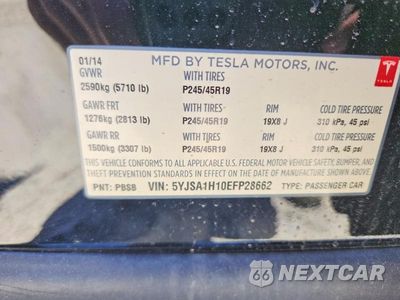 Zdjęcie 12 z 12 samochodu: 2014 TESLA MODEL S VIN:5YJSA1H10EFP28662 - miniatura