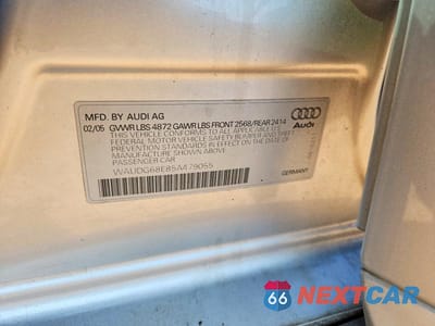 Zdjęcie 13 z 13 samochodu: 2005 AUDI A4 VIN:WAUDG68E85A479055 - miniatura