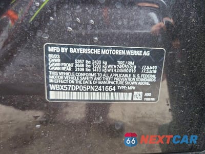 Zdjęcie 14 z 14 samochodu: 2023 BMW X3 XDRIVE30I VIN:WBX57DP05PN241664 - miniatura