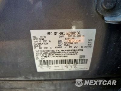 Zdjęcie 13 z 13 samochodu: 2021 FORD EXPLORER XLT VIN:1FMSK7DH0MGB19946 - miniatura