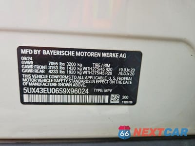 Zdjęcie 13 z 13 samochodu: 2025 BMW X5 XDRIVE50E VIN:5UX43EU06S9X96024 - miniatura