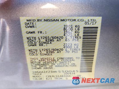 Zdjęcie 13 z 13 samochodu: 2017 NISSAN TITAN XD SV VIN:1N6AA1F23HN550045 - miniatura