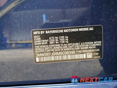Zdjęcie 12 z 12 samochodu: 2021 BMW 330XI VIN:3MW5R7J04M8C06398 - miniatura