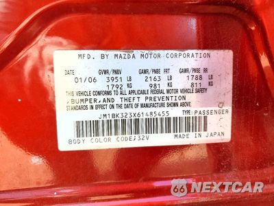 Zdjęcie 13 z 13 samochodu: 2006 MAZDA 3 S VIN:JM1BK323X61485455 - miniatura