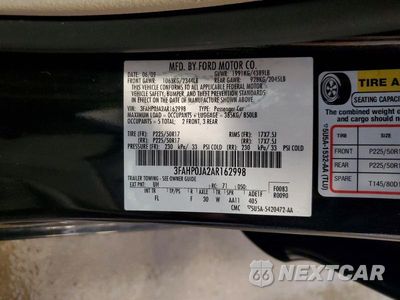 Zdjęcie 12 z 12 samochodu: 2010 FORD FUSION SEL VIN:3FAHP0JA2AR162998 - miniatura
