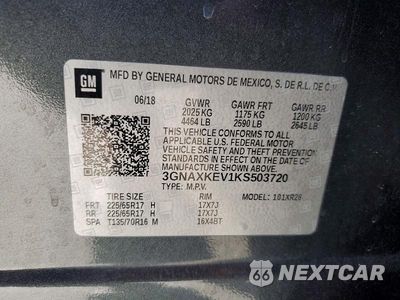 Zdjęcie 13 z 13 samochodu: 2019 CHEVROLET EQUINOX LT VIN:3GNAXKEV1KS503720 - miniatura