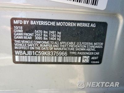 Zdjęcie 12 z 12 samochodu: 2019 BMW 530XE VIN:WBAJB1C59KB375966 - miniatura