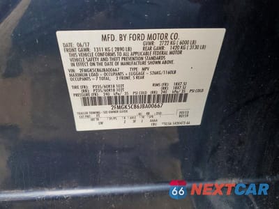 Zdjęcie 13 z 13 samochodu: 2018 FORD FLEX SEL VIN:2FMGK5C86JBA00667 - miniatura
