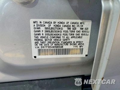 Zdjęcie 26 z 27 samochodu: 2004 HONDA PILOT EXL VIN:2HKYF18544H585536 - miniatura
