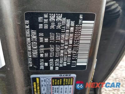 Zdjęcie 13 z 13 samochodu: 2014 HYUNDAI SANTA FE SPORT 2.4L VIN:5XYZTDLB2EG203203 - miniatura
