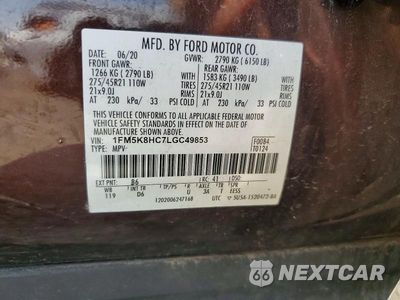 Zdjęcie 12 z 12 samochodu: 2025 FORD EXPLORER PLATINUM VIN:1FM5K8HC7LGC49853 - miniatura