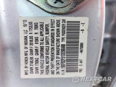Zdjęcie 12 z 12 samochodu: 2013 HONDA CIVIC LX VIN:19XFB2F51DE090498 - miniatura