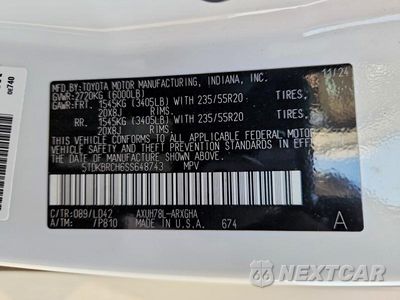 Zdjęcie 13 z 13 samochodu: 2025 TOYOTA HIGHLANDER HYBRID LIMITED 25TH EDITION VIN:5TDKBRCH6SS648743 - miniatura