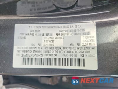 Zdjęcie 13 z 13 samochodu: 2018 MAZDA 3 TOURING VIN:3MZBN1V34JM187323 - miniatura