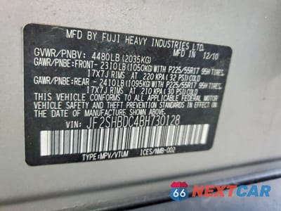 Zdjęcie 13 z 13 samochodu: 2011 SUBARU FORESTER 2.5X PREMIUM VIN:JF2SHBDC4BH730128 - miniatura