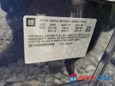 Zdjęcie 12 z 12 samochodu: 2017 CHEVROLET IMPALA PREMIER VIN:2G1145S35H9191695 - miniatura