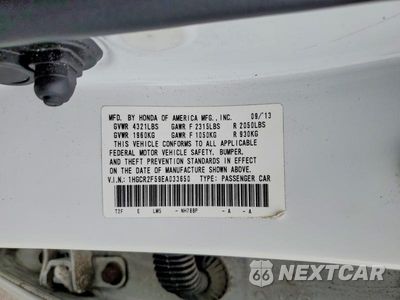 Zdjęcie 12 z 12 samochodu: 2014 HONDA ACCORD SPORT VIN:1HGCR2F59EA033650 - miniatura
